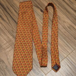 Beaufort For Tie Rack ~ Vibrant Orange Tie With Yellow Razor